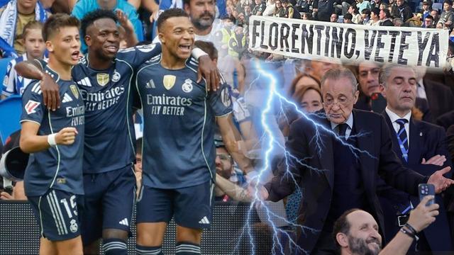 Real Madrid’te isyan! Başkan Perez taraftarla kavga etti! Vini ve Mbappe ıslıklandı
